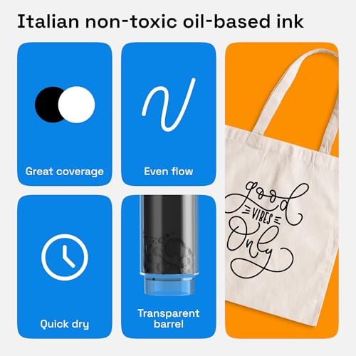 Image of ARTISTRO 2 Black & White Permanent Marker - Waterproof Markers for Tire, Fabric, Rocks, Glass, Ceramic, Wood, Paper - Oil Based Paint Pens - Medium Tip 3mm