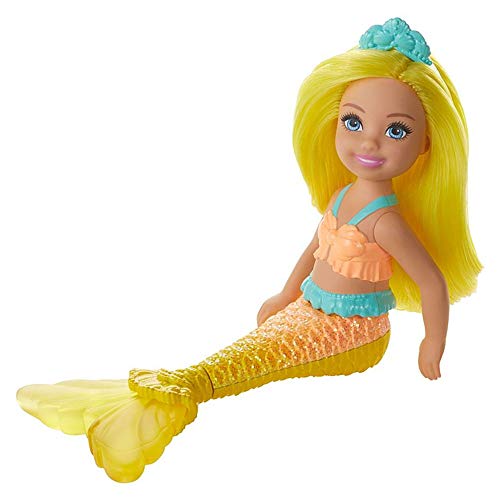 Muñeca Barbie Dreamtopia Chelsea Sirena 16.5 cm cabello amarillo miniatura 3