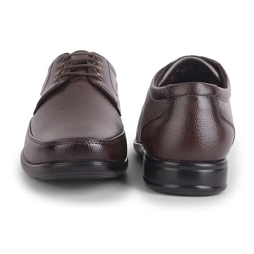 Image of Liberty Fortune HML-5E Men's Formal Derby Shoes - Black, Brown - Synthetic Leather Lace-Up with Cushioned Footbed - Stylish Office Footwear - Comfortable and Lightweight