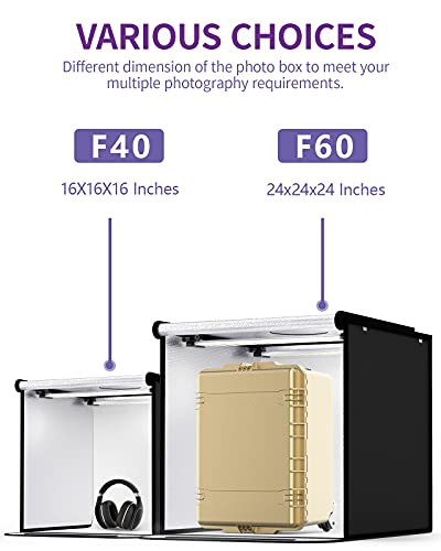 Photo Light Box 8 Pcs Backdrops, Samtian 24"/60Cm Professional Studio Box Folded Shooting Tent 126 Led Lights With Continuous Lighting Portable Booth Table Top Photography Lighting Kit #TOP6