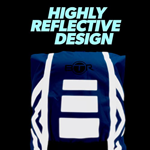 BTR Backpack Cover 100% Waterproof & High Visibility. High Viz Rucksack Cover With Reflective Tape