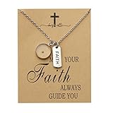 Tarjeta de mensaje inspiradora: la inspiración del diseño es una cita inspiradora. Que tu fe siempre te guíe. En el centro del círculo hay una verdadera semilla de mostaza, la pulsera religiosa de semillas de mostaza es la manera perfecta de expresar tu mantra, creencia, inspiración, amor, alma o pasión.