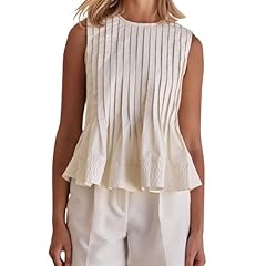 C Pleated Peplum White