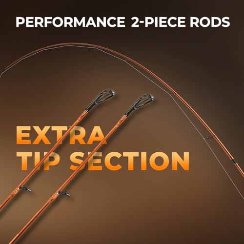 Image of KastKing Lethal Blaze Twin-tip Fishing Rod and Reel Combo, Spinning & Baitcaster Combo, Flame Pattern Design, IM6 Graphite 2Pc Rod with Backup Tip Section, Stainless-Steel Guides, EVA Handle