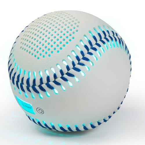 JIOBOLION Glow Baseball Bluetooth SpeakerPortable Sports Gift for Fans Waterproof Outdoor Speaker with Party Lights(Blue)