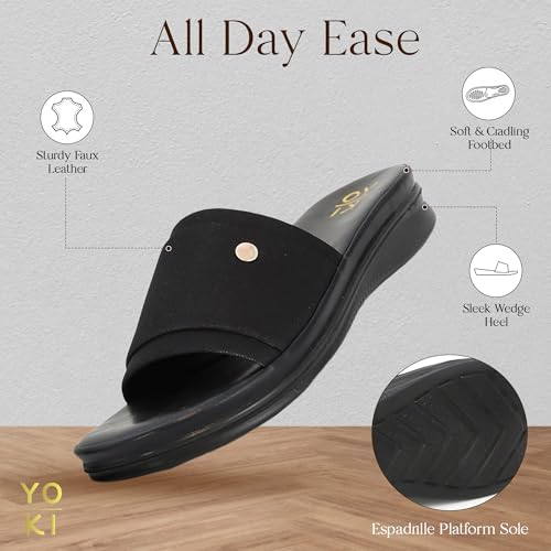 YOKI NEVE Platform Sandals Women With Cushioned Footbed - Open Toe Wedge Slides For Women, Summer Sandal With Soft Upper4