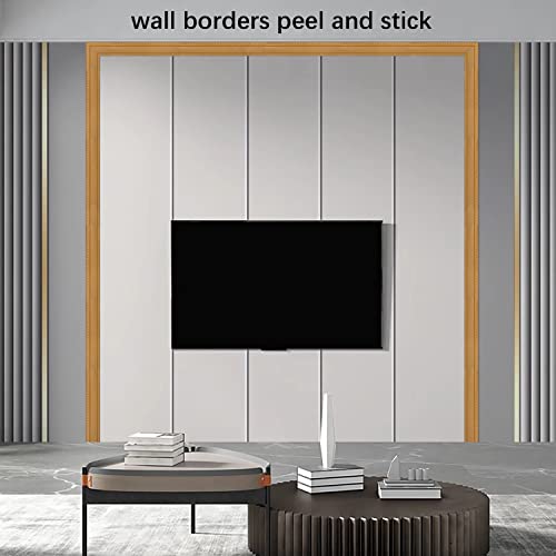 Yutianli Crown Molding Peel And Stick Wallpaper Border Flexible Wall Base Moulding Trim Self Adhesive Vinyl Baseboard Gold Foam Wall Molding 3D Mirror Border (2Pcs-178, Gold) #TOP2