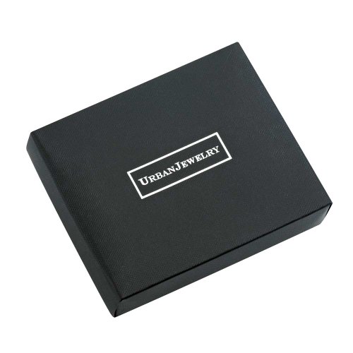 Urban Jewelry Stunning Solid Tungsten Link Bracelet for Men Polished Link, Puzzle, Ceramic Style (Silver, Black, 18K Gold Plated Option)