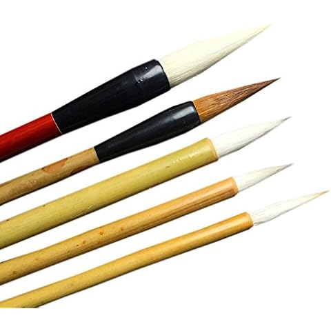 UE STORE Chinese Paint Brush Set 5 Pcs Ink Painting Brushes Cover