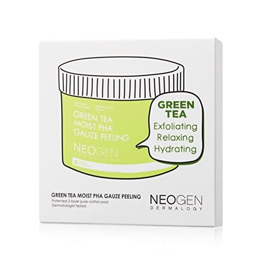 DERMALOGY by NEOGENLAB PHA Gauze Peeling - Formulated with AHA BHA PHA Exfoliating & Cleansing Pad (10 - Green tea)