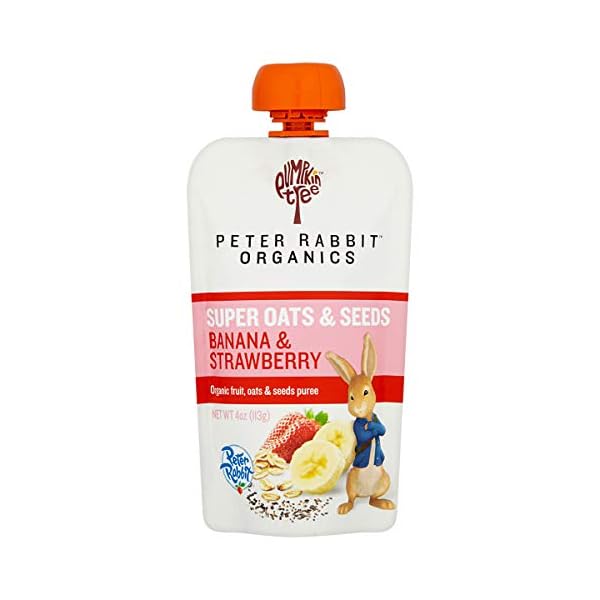 Pumpkin Tree Organics Super Oats & Seeds, Banana & Strawberry Fruit Packet, 4 Ounce (Pack of 10)