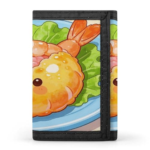 VTCTOASY Shrimp Stuffed Trifold Wallets Slim Wallet with Zipper Pocket Fashion Travel Wallets Minimalist Front Pocket Wallets for Men And Women