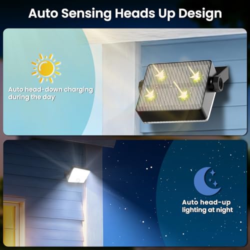 HAARAY Auto Head-up Solar Powered Motion Sensor Outdoor Lights, 4 Pack — view 2