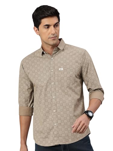 Image of Majestic Man Custom Abstract Printed Pure Cotton Slim Fit Casual Shirt