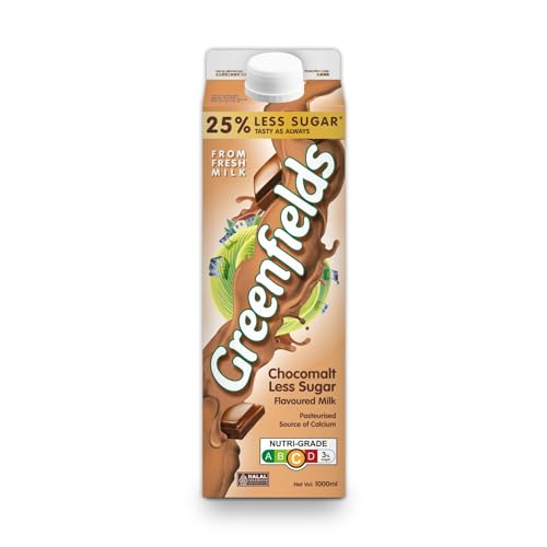Greenfields Fresh Chocomalt Milk Less Sugar - Chilled 1L