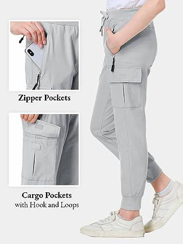 Image of EXARUS Girls Hiking Cargo Pants Joggers Teen Quick Dry Lightweight Slim Fit | Tween Youth Camping Pants Kids Hip Hop Dance Athletic Tapered Lightweight Track Safari Drawstring Woven /Knit 6-14Y