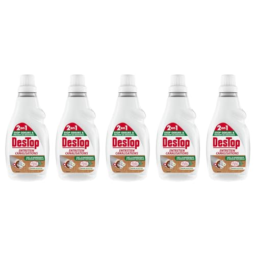 DESTOP Lot de 5 x 750ml Gel Entretien Canalisation Ecologique