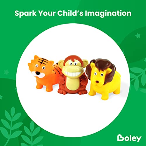 image for Boley Safari Animals Bath Toy Bucket - 12 Pc Set of Pool & Bath Toys f