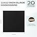 Frametory, Pack of 20 Heavy Duty Chipboard sheets, 12x12 inch black Bookboards, 80PT(0.08