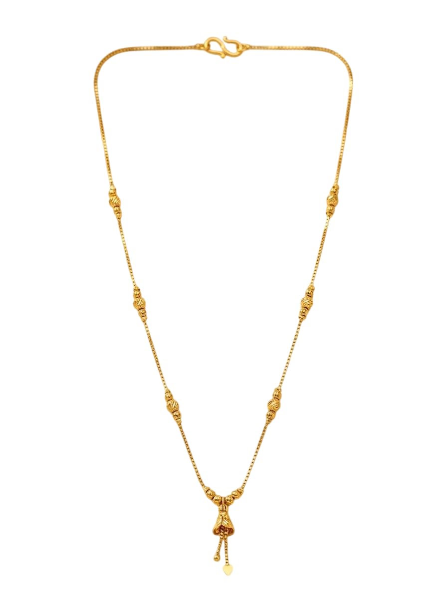 Black Moti Tassel Chain Necklace for Women | Gold Plated Beaded Mangalsutra Style with Pendant | Elegant Jewelry for Party & Festive-image-37