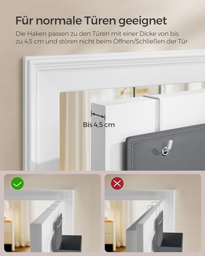 SONGMICS Hängeorganizer mit 4 Taschen, Hängeregal, 2er Set Kleiderschrank-Organizer, Hängeaufbewahrung, Tür-Organizer, Schlafzimmer Wohnzimmer, 12 x 33,5 x 100 cm, schiefergrau RDH004G02