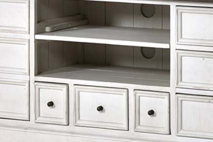 Image of APRODZ Mango Wood Flaminio TV Stand Cabinet for Home | TV Unit for Living Room | White Finish