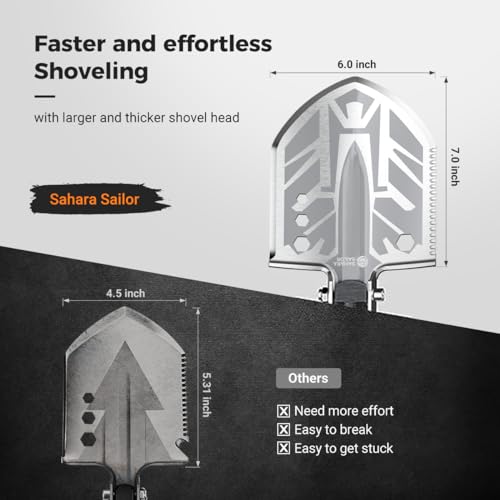 Saharasailor SA-SHOVEL-001 Sahara Sailor Survival Shovel,180 Degree Folding Shovel-Camping Shovels,23 In 1 Survival Gear And Equipment Tactical Camping Gear Survival Tools thumb #1