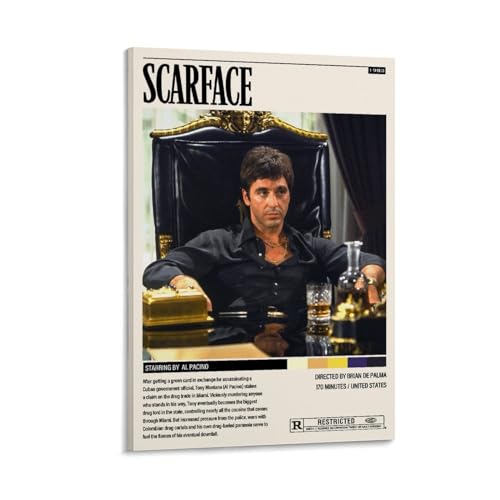MHAIO Scarface Movie Posters Poster Decorative Painting Canvas Wall Posters And Art Picture Print Modern Family Bedroom Decor Posters 12x18inch(30x45cm)