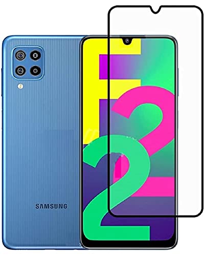 Image of Screen Protector for Samsung Galaxy A22 4G | F22 (Black) Tempered Glass Edge-to-Edge 6D Screen Guard With Installation Kit