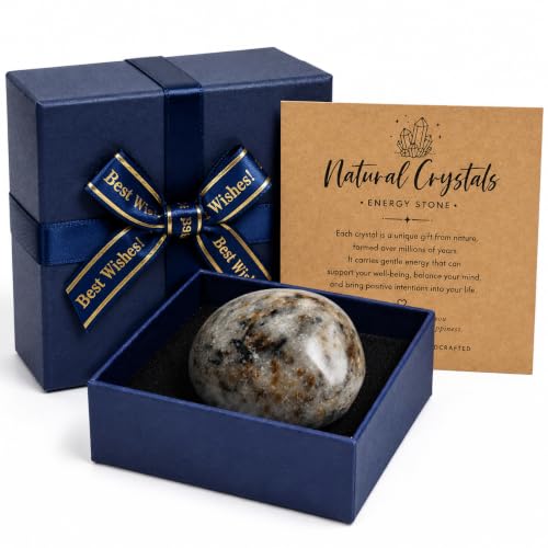 Image of Hand-Selected Yooperlite Stone, Large 1.2 in Polished Crystal, Gift Box