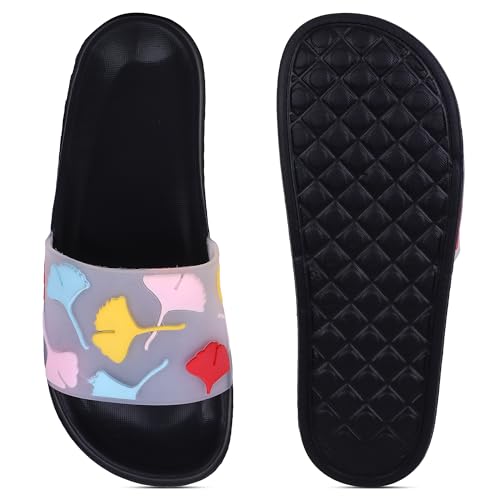 Image of Pampy Angel Transparent Leafs Women's Flip Flops Slides Back Open Household Comfortable Slippers