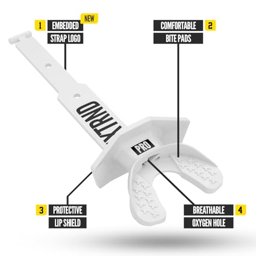 Nxtrnd Two Pro Football Mouth Guard, Permanent Strap, Fits Adult & Youth (White) by NXT NXTRND - Image 2