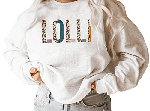 Lolli Sweatshirt - Gift For New Grandma - Lolli To Be - Pregnancy Announcement - Leopard/Cheetah Print - Unisex Crewneck Sweatshirt - Main Image