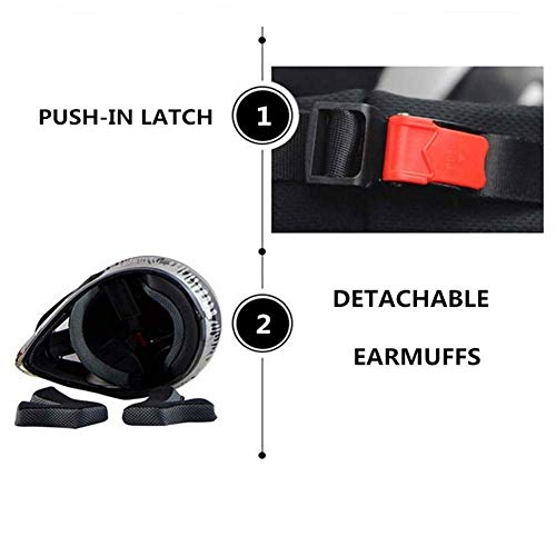 LSLVKEN Motocross Casco e Occhiali (5 Pc) - Black