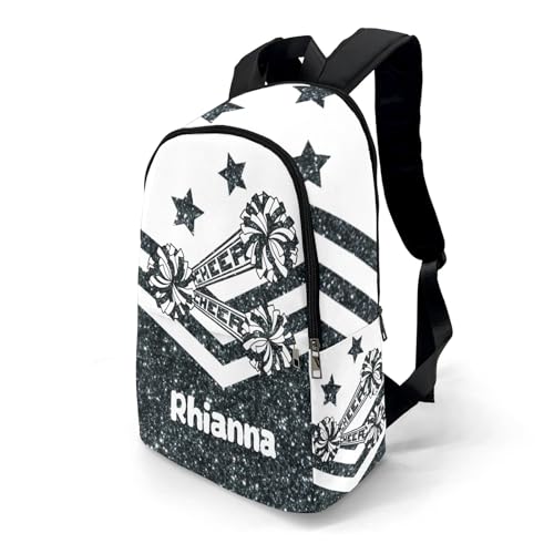 Personalised Black Glitter Cheer Casual Rucksack Large Capacity Casual Backpack Custom Unisex Travel Bag Bookbag2