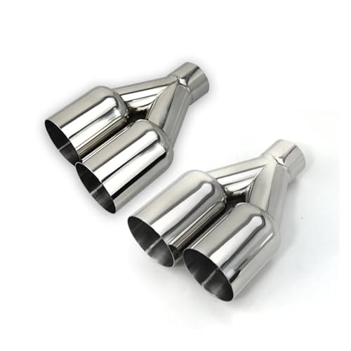 Tuyau queue double embout d'échappement droit inox pour voiture 63mm