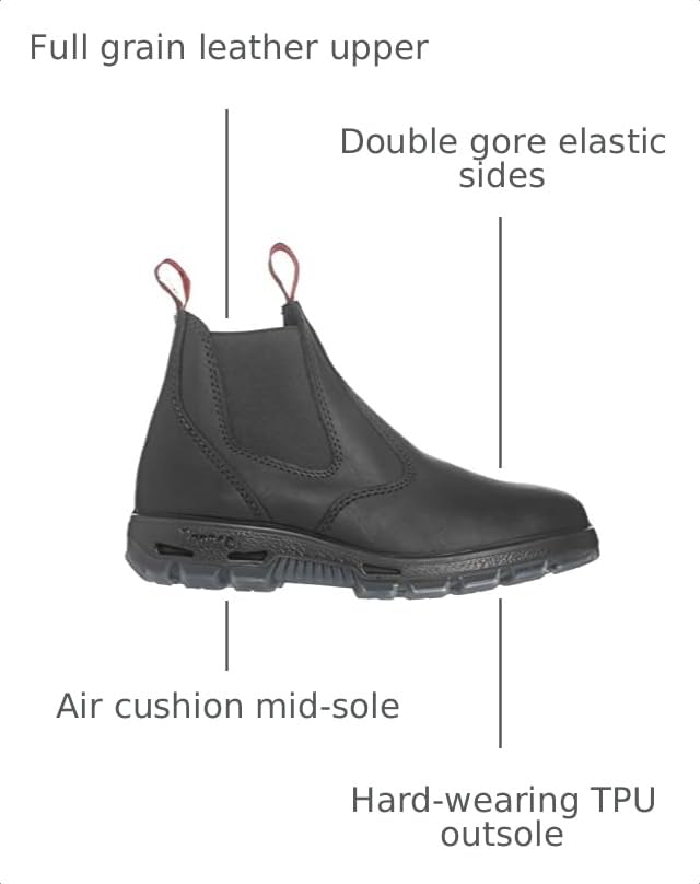 Image of Redback UBBK Easy Escape Slip-On Soft Toe Black Redback Boot Size UK8 = US9