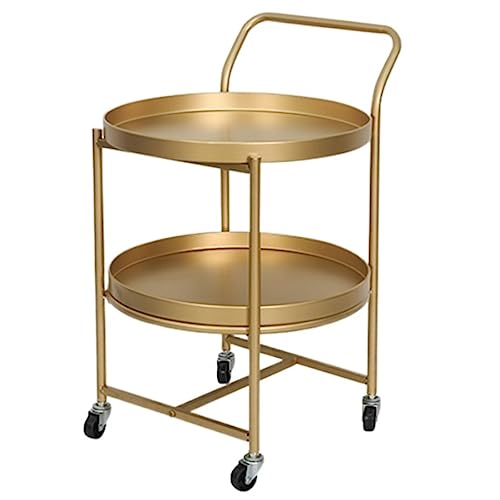DANNMPX Carrito Organizador 2 Capas convenientemente para Usar, Carro de Montaje, Mesa Lateral café móvil, Carrito Lron, Escritorio té con polea Cocina