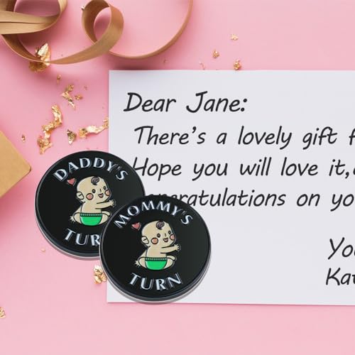 Image of New Dad Mom Gifts Funny Decision Making Coin, New Parent Mummy Daddy Pregnancy Women First Time to be Moms Dads St.Patrick's Day Easter Birthday Gifts Double Sided