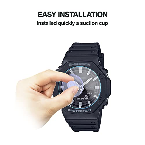 MIHENCE (3 unidades) Compatible con Casio GA-2100 Protector de pantalla, 9H Antiarañazos, Cristal Templado Genuino Premium Protector de Pantalla para G-SHOCK GA-2100 / GA-B2100 / GA-2000 Smartwatch