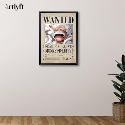 Image of ArtLyft Demon Slayer Anime Wall Frame A4 | Rengoku Quote Poster Frame | Motivational tanjiro - renguko Wall Art | Otaku Room Decor | Anim Lover Gift (Wanted Luffy)