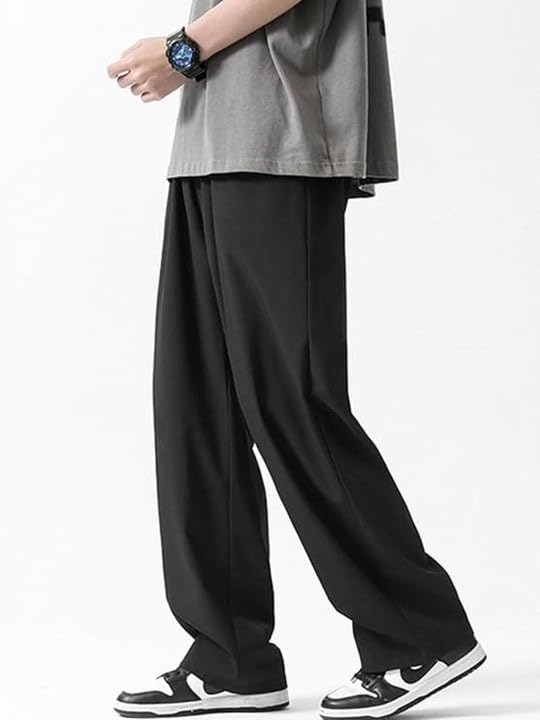 Image of You Forever Men's Relaxed Fit Track Straight Fits - High Waist Pants with Pockets for Sporty & Casual Look