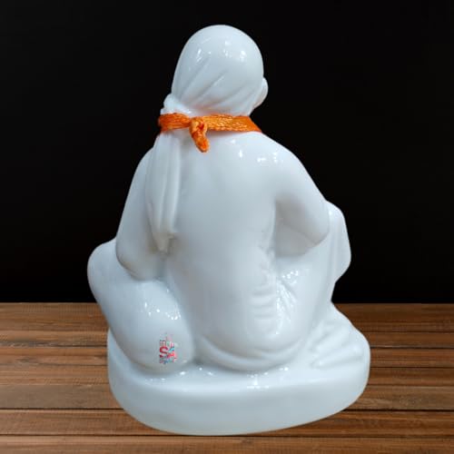 Image of Sai Amrut Gifts Italian Marble Sai Baba Dwarkamai Statue for Home and Pooja Room (4 * 3 Inch)