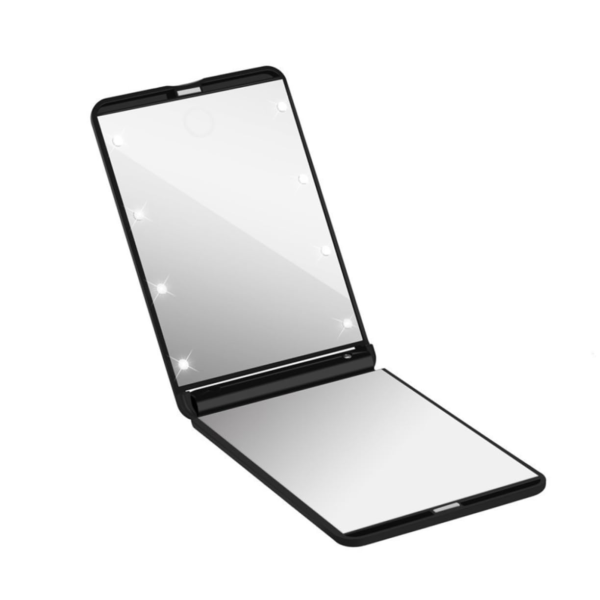 Miroir cosmétique portable de salle de bain noir rotatif à 360