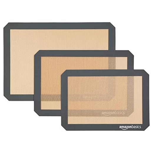 AmazonBasics - Tapete de silicona para hornear, juego de 3 unidades