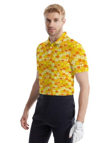 Image of Men's Funny Golf Shirts Hawaiian Polo Shirts 80S Flashes Polo Shirts Funny Hawaiian Beach Summer Golf Polo Shirts