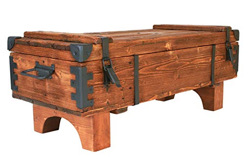 Own Design Table Basse Vieux Coffre à Vapeur de Voyage pin Massif Coffre Vintage Cottage 39 cm / 41 cm / 97 cm