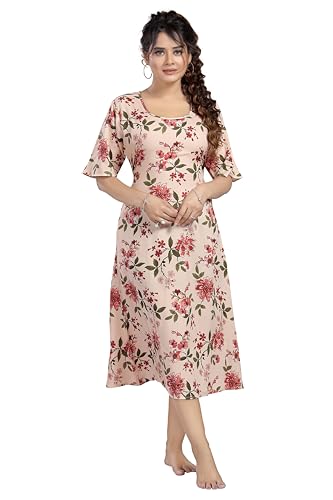 Image of CLOUD SOFT Stylish Women's Short Nighty | Premium Rayon Fabric | Soft Comfortable Everyday Night Dress - CS5002