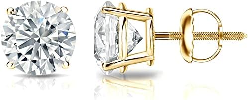 IGI Certified 1 1/4 Carat Round Lab Grown Diamond Stud Earrings in 14k White Gold (E-F, SI1-SI2, cttw), 4-Prong Basket Screw Back by Diamond Wish