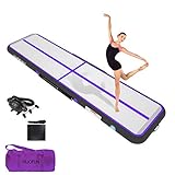 HIJOFUN Tapis de gymnastique gonflable – 3/4/5/6 m, tapis d'entraînement de 20 cm de ha...
